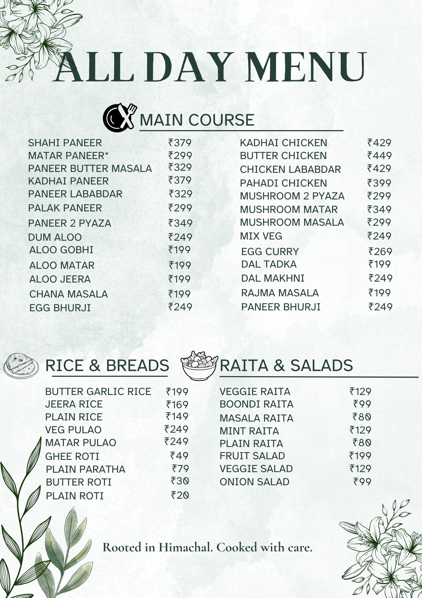 Ailyak All Day Bites 3 Menu