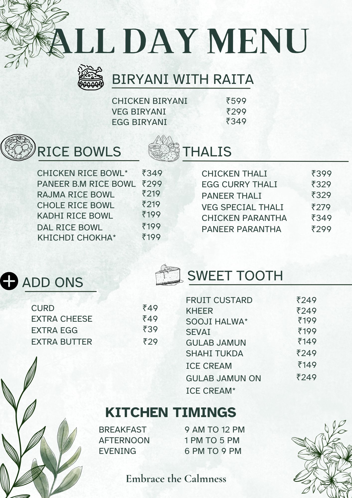 Ailyak All Day Bites 4 Menu